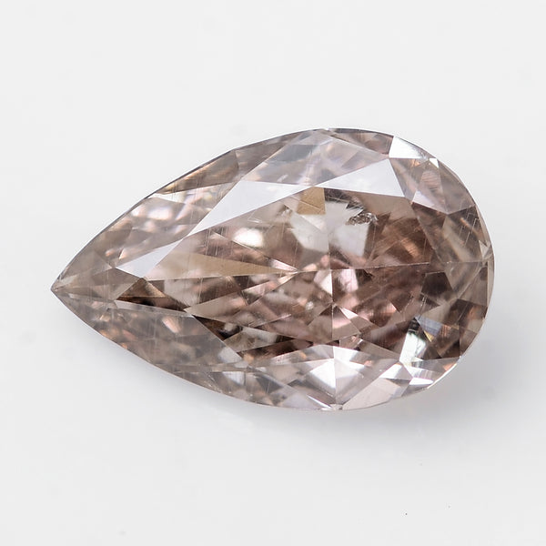 1 pcs Diamond  - 0.54 ct - Pear - Brown - SI2
