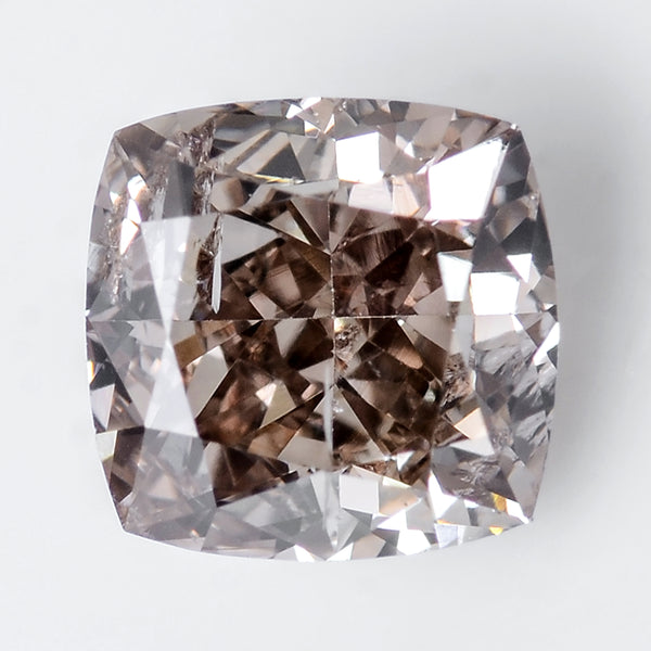 1 pcs Diamond  - 0.63 ct - Cushion - Brown - I1