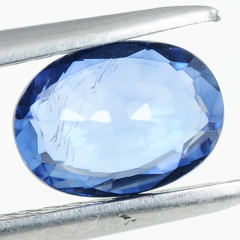 1 pcs Sapphire  - 0.88 ct - Oval - Vivid/Deep Blue