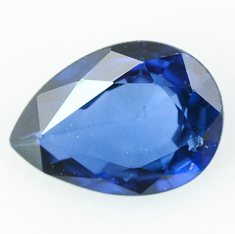 1 pcs Sapphire  - 0.77 ct - Pear - Vivid/Deep Blue