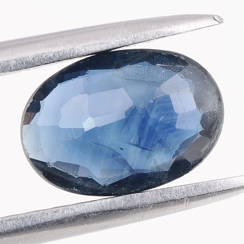 1 pcs Sapphire  - 0.77 ct - Oval - Deep Blue (Grayish)