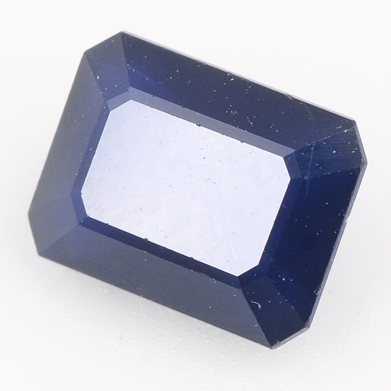 1 pcs Sapphire  - 2 ct - Octagon - Deep/Dark Blue