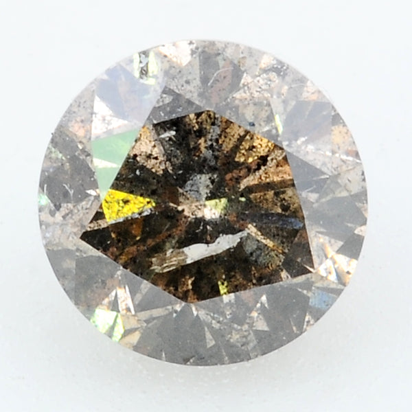 1 pcs Diamond  - 0.63 ct - ROUND - Brown