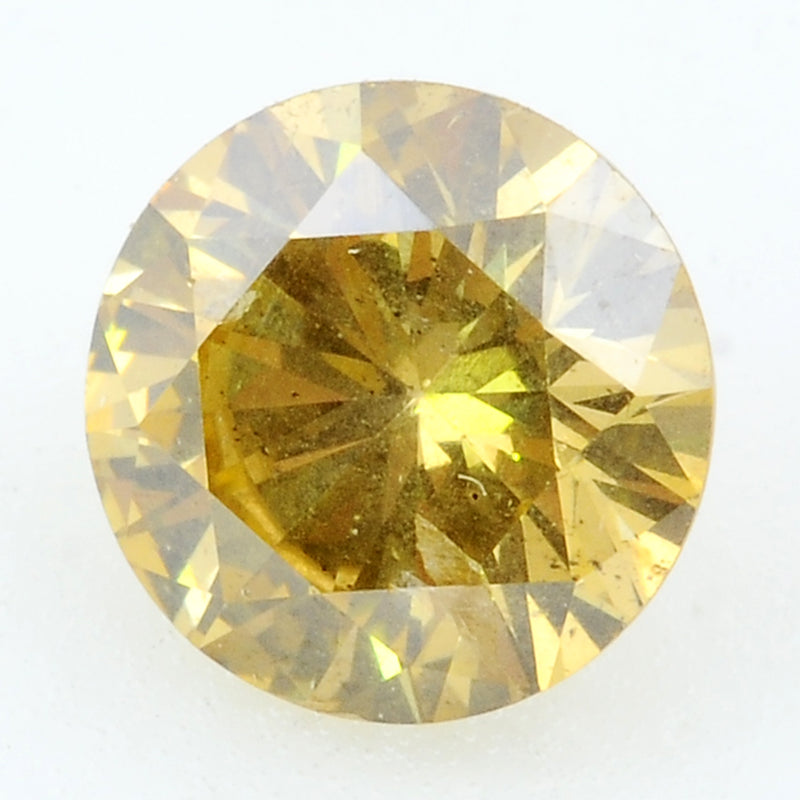 1 pcs Diamond  - 0.46 ct - ROUND - Yellow - I2