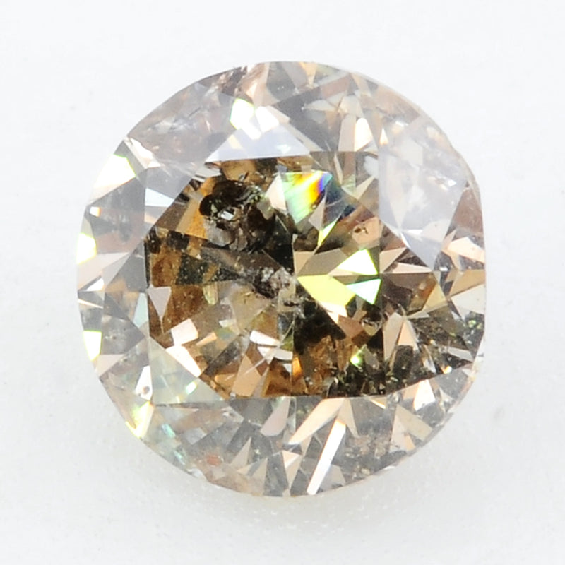 1 pcs Diamond  - 0.5 ct - ROUND - Brown