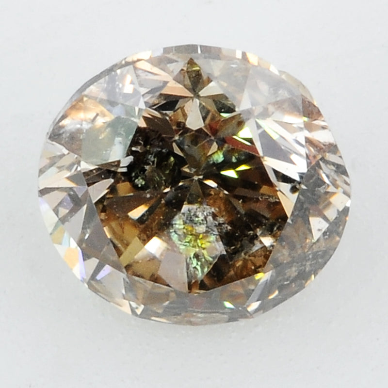1 pcs Diamond  - 0.5 ct - ROUND - Brown