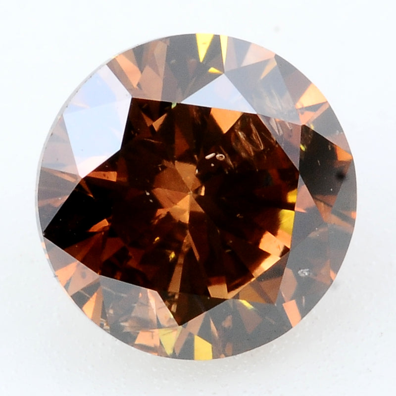 1 pcs Diamond  - 0.51 ct - ROUND - Brown - SI2