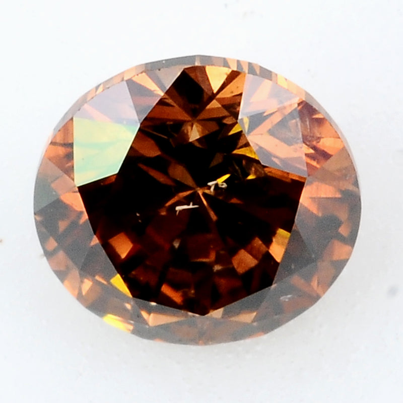 1 pcs Diamond  - 0.51 ct - ROUND - Brown - SI2