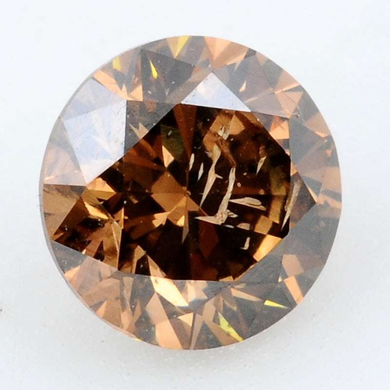 1 pcs Diamond  - 0.62 ct - ROUND - Brown - SI3