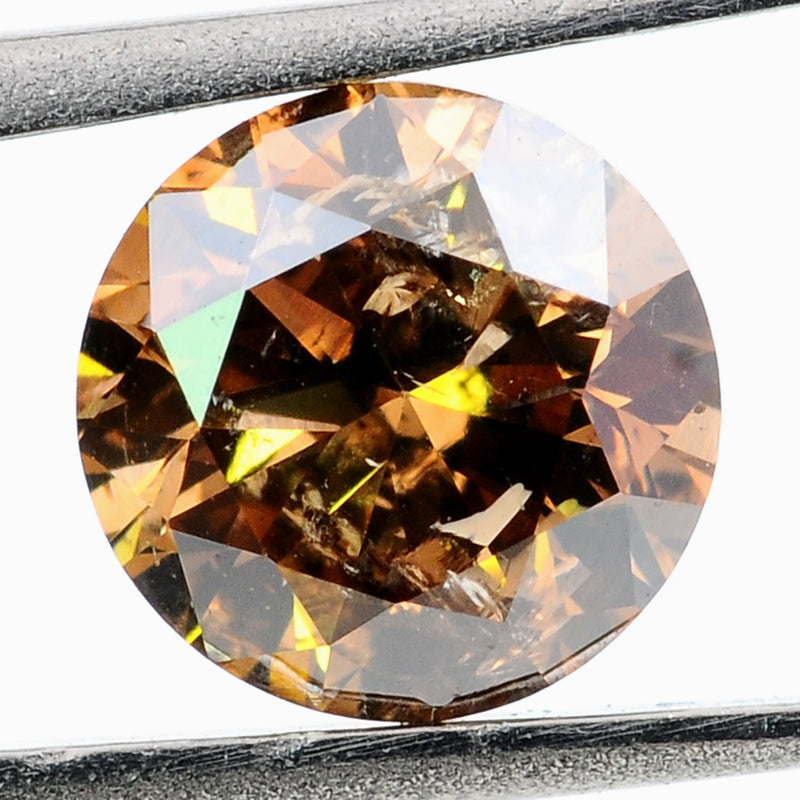 1 pcs Diamond  - 0.51 ct - ROUND - Brown - I2