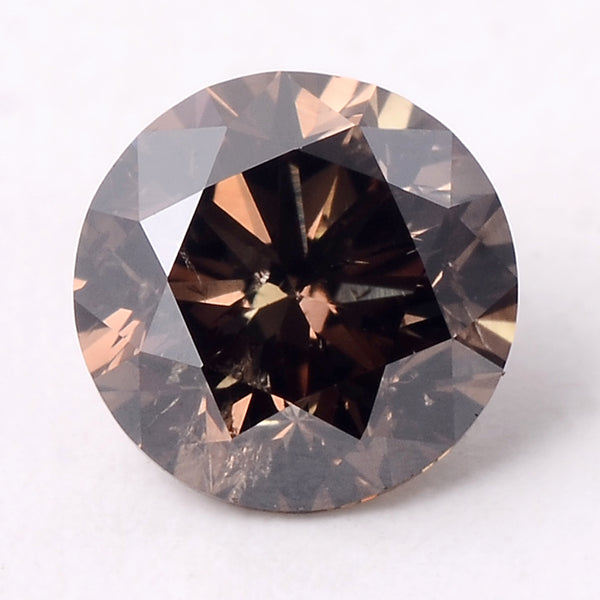1 pcs Diamond  - 0.52 ct - ROUND - Brown - SI2