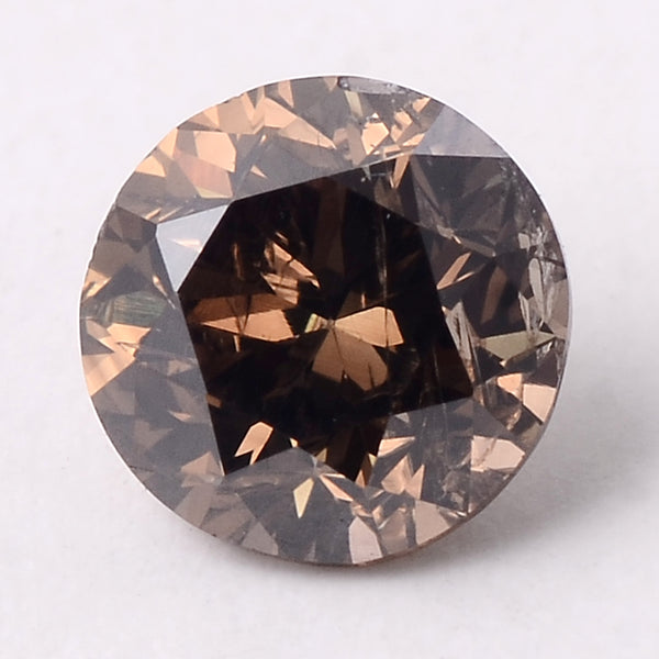 1 pcs Diamond  - 0.53 ct - ROUND - Brown - I2