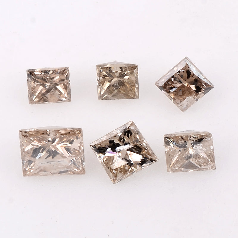 6 pcs Diamond  - 1.13 ct - Square - Brown - SI - I