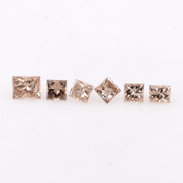 6 pcs Diamond  - 0.85 ct - Square - Brown - VS - SI