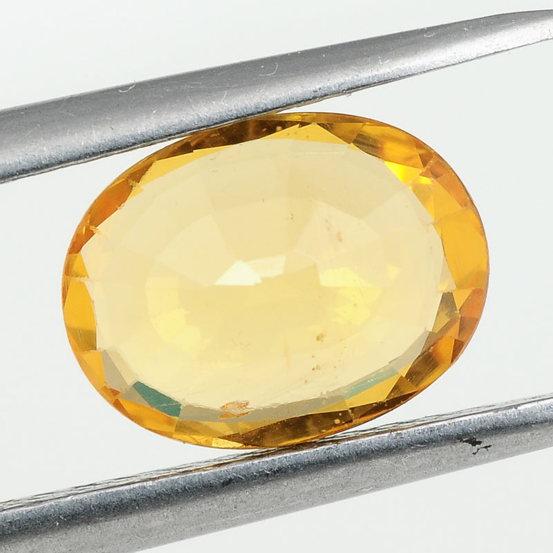 1 pcs Sapphire  - 1.83 ct - Oval - Intense/Vivid Yellow-Orange