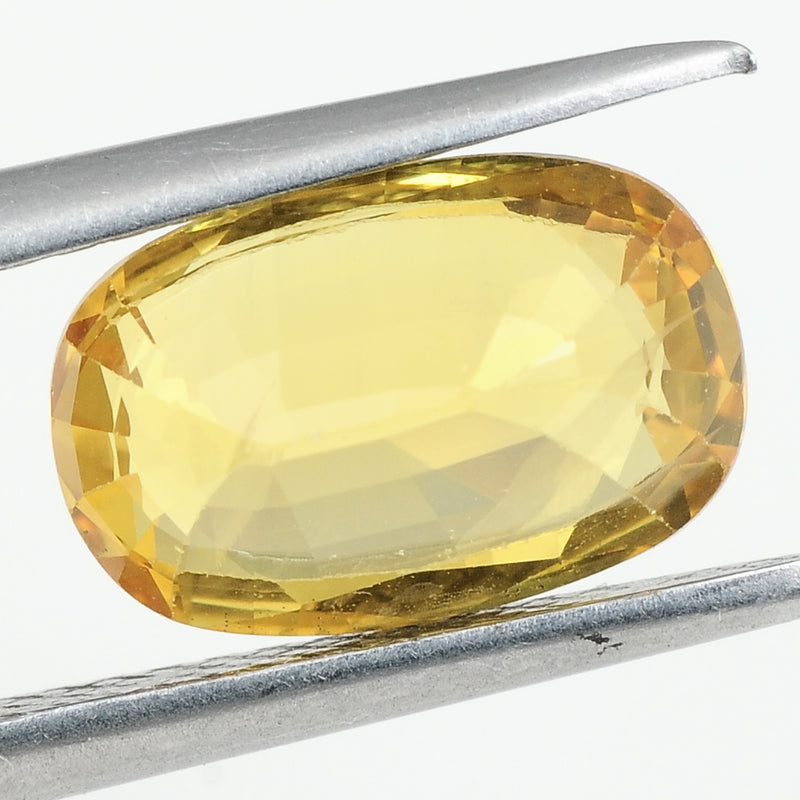 1 pcs Sapphire  - 3.07 ct - Oval - Vivid Yellow (Orangy)