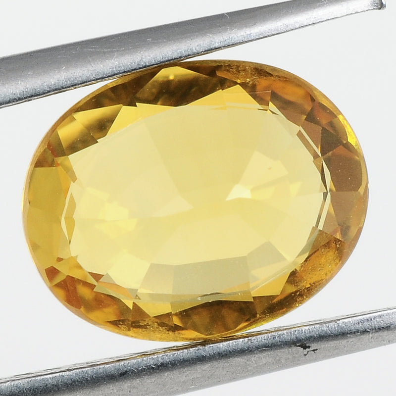 1 pcs Sapphire  - 2.95 ct - Oval - Vivid Orangy Yellow