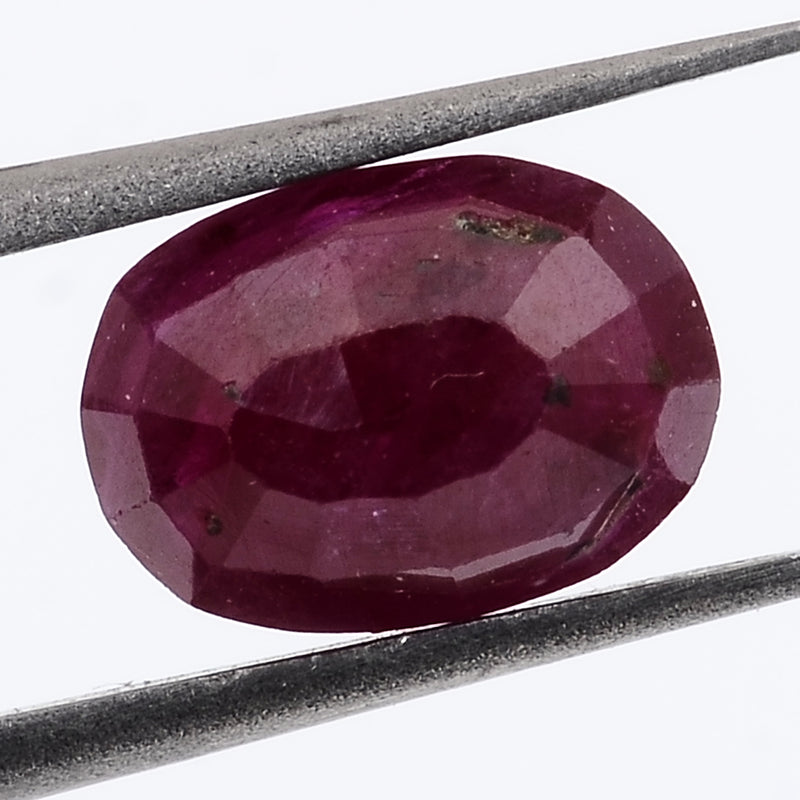 1 pcs Ruby  - 1.07 ct - Oval - Deep Red