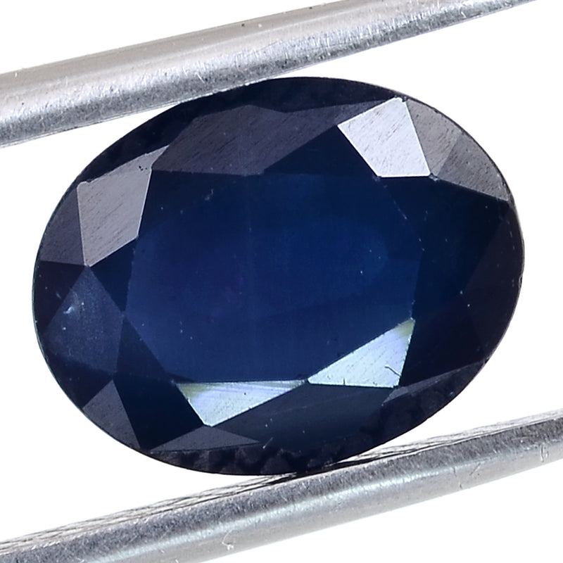 1 pcs Sapphire  - 2.6 ct - Oval - Deep Blue