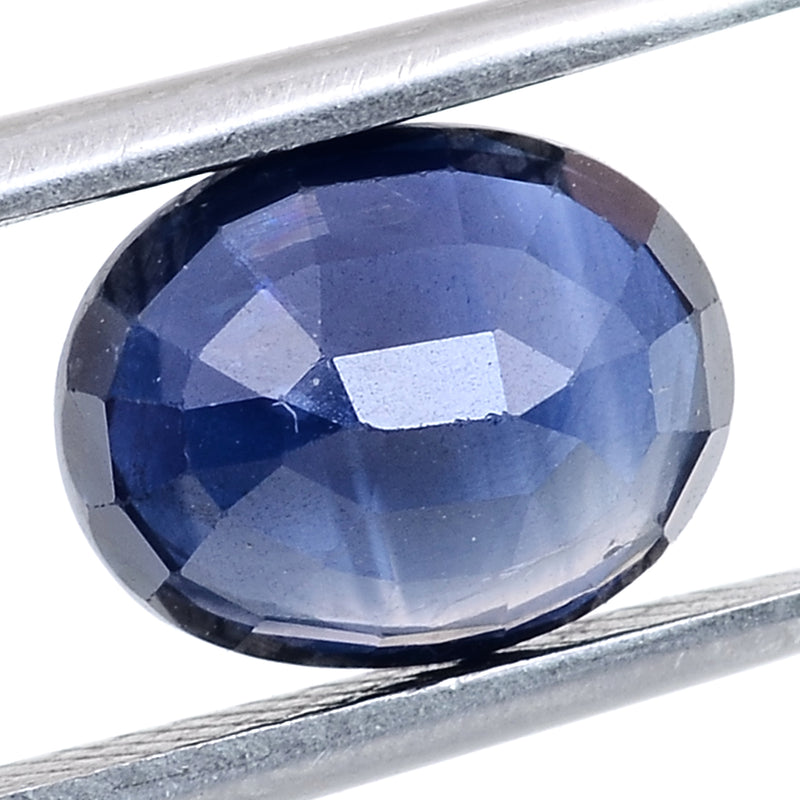 1 pcs Sapphire  - 2.94 ct - Oval - Deep/Dark Blue
