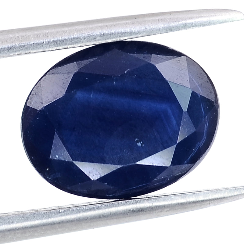 1 pcs Sapphire  - 2 ct - Oval - Deep Blue