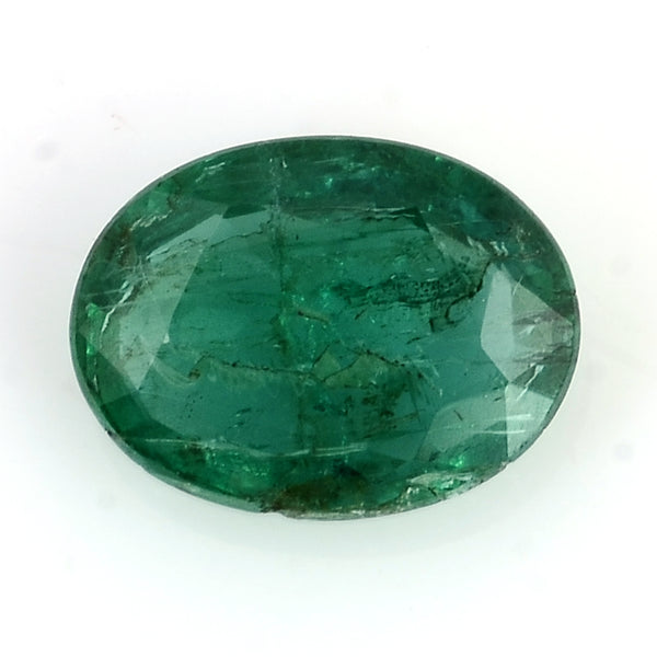1 pcs Emerald  - 0.95 ct - Oval - Intense Green