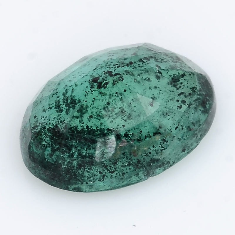 1 pcs Emerald  - 1.04 ct - Oval - Deep Green (Bluish)