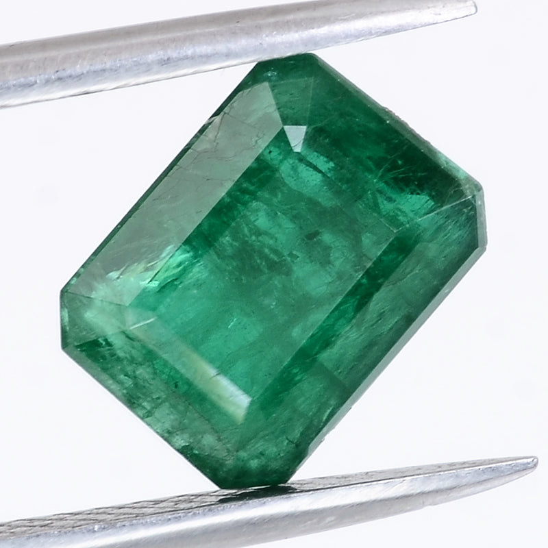 1 pcs Emerald  - 1.47 ct - Octagon - Deep Green