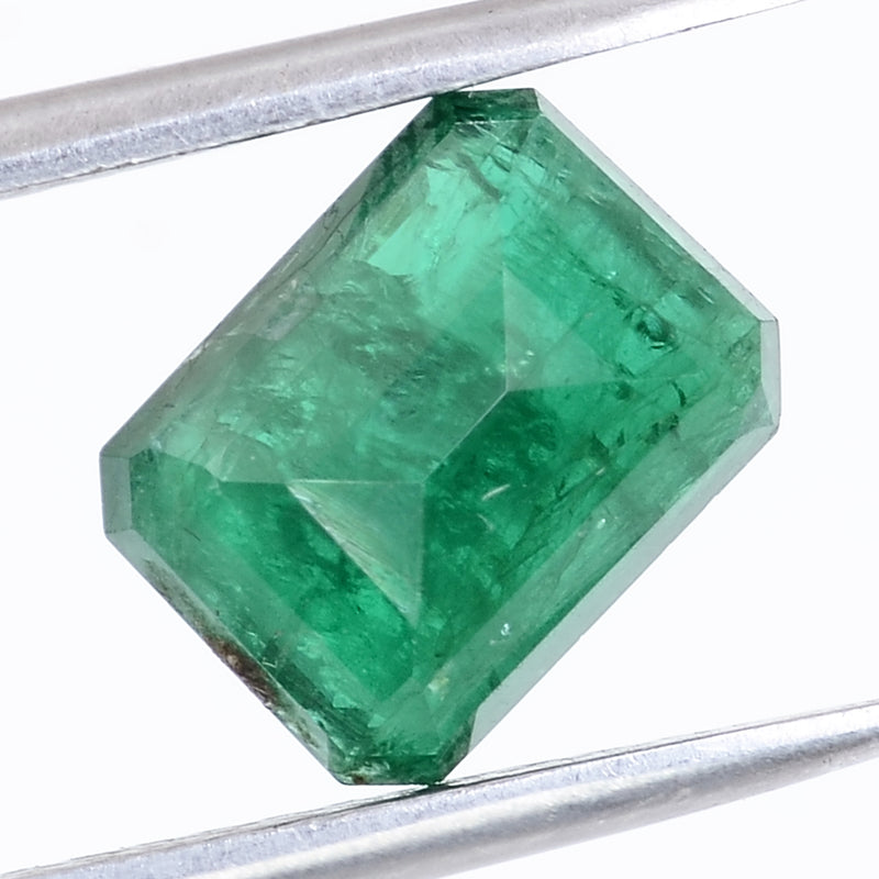 1 pcs Emerald  - 1.47 ct - Octagon - Deep Green