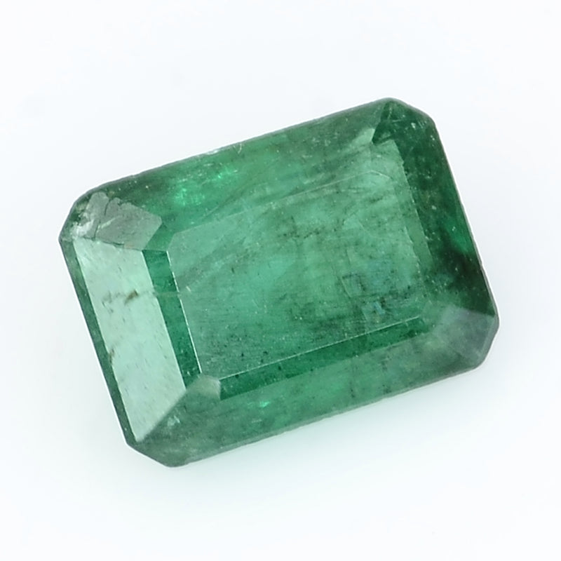1 pcs Emerald  - 0.86 ct - Octagon - Deep Green