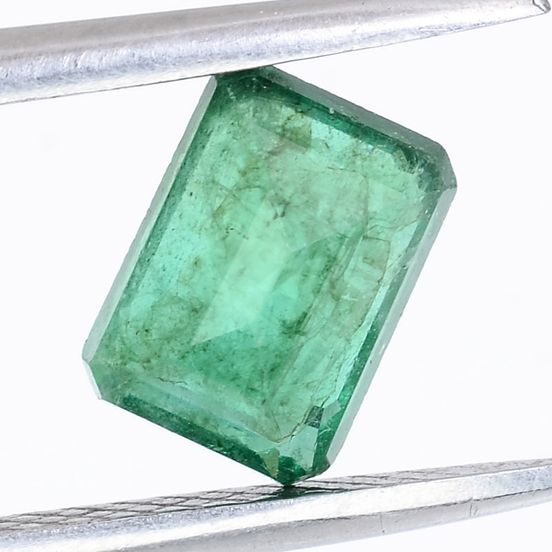 1 pcs Emerald  - 0.86 ct - Octagon - Deep Green
