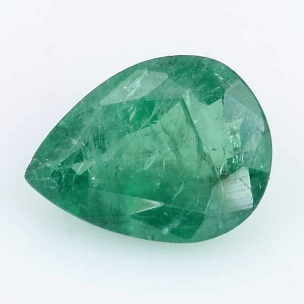 1 pcs Emerald  - 0.95 ct - Pear - Intense Green