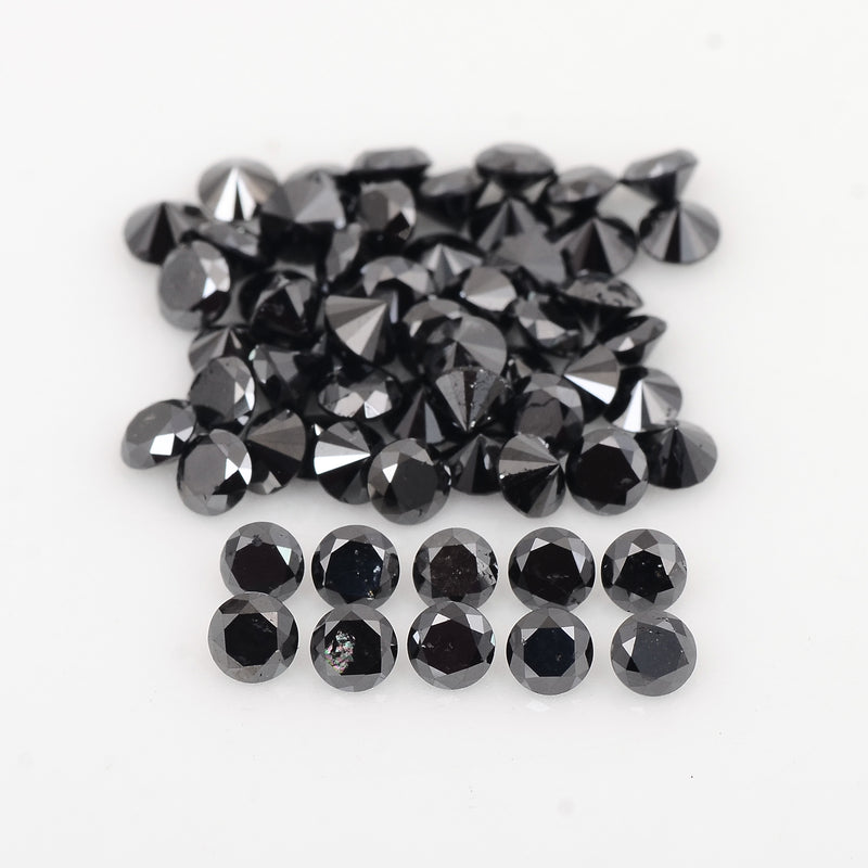 59 pcs Diamond  - 12.25 ct - ROUND - Black