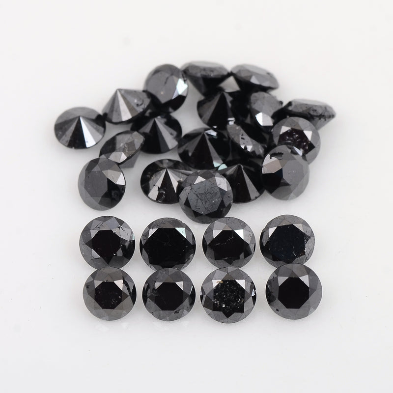 26 pcs Diamond  - 11 ct - ROUND - Black
