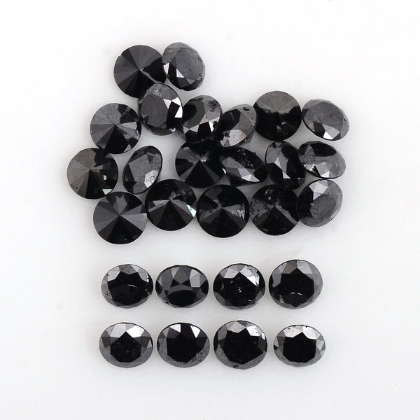 27 pcs Diamond  - 11.15 ct - ROUND - Black