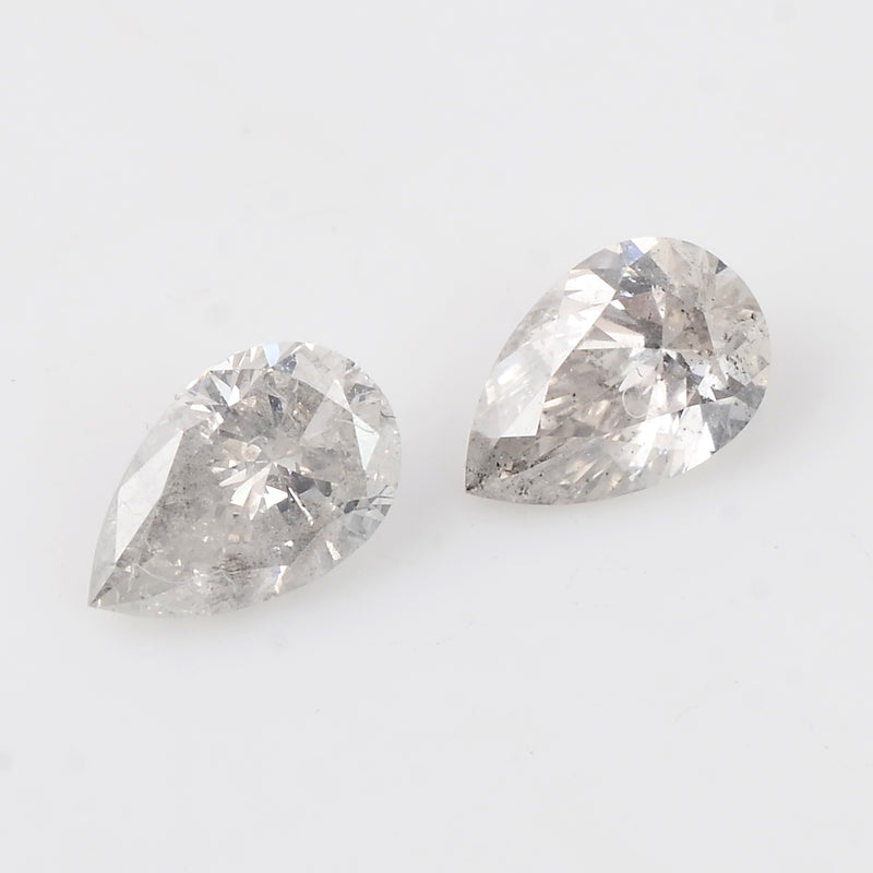 2 pcs DIAMOND  - 0.52 ct - Pear - I - J - SI2 - SI3