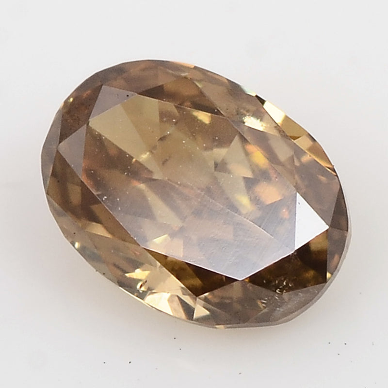 1 pcs Diamond  - 0.25 ct - Oval - Fancy Deep Yellowish Brown - I1