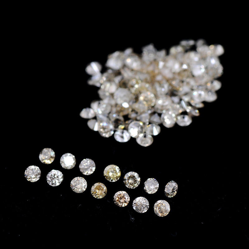 Round Mix Very Light to Light Brown - Yellow Color Diamond 2.21 Carat - AIG Certified
