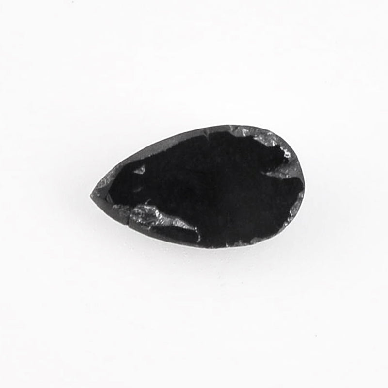 1.77 Carat Rose Cut Pear Fancy Black Diamond-AIG Certified