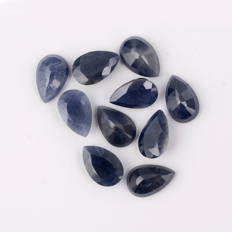 10 pcs Sapphire  - 64.83 ct - Pear - Blue