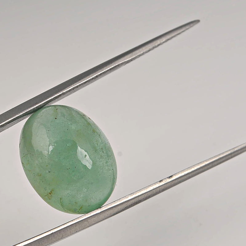 12.05 Carat Green Color Oval Russian Emerald Gemstone