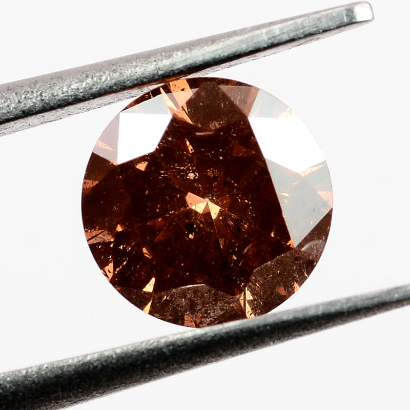 Round Fancy Vivid Orange Color Diamond 0.30 Carat - ALGT Certified