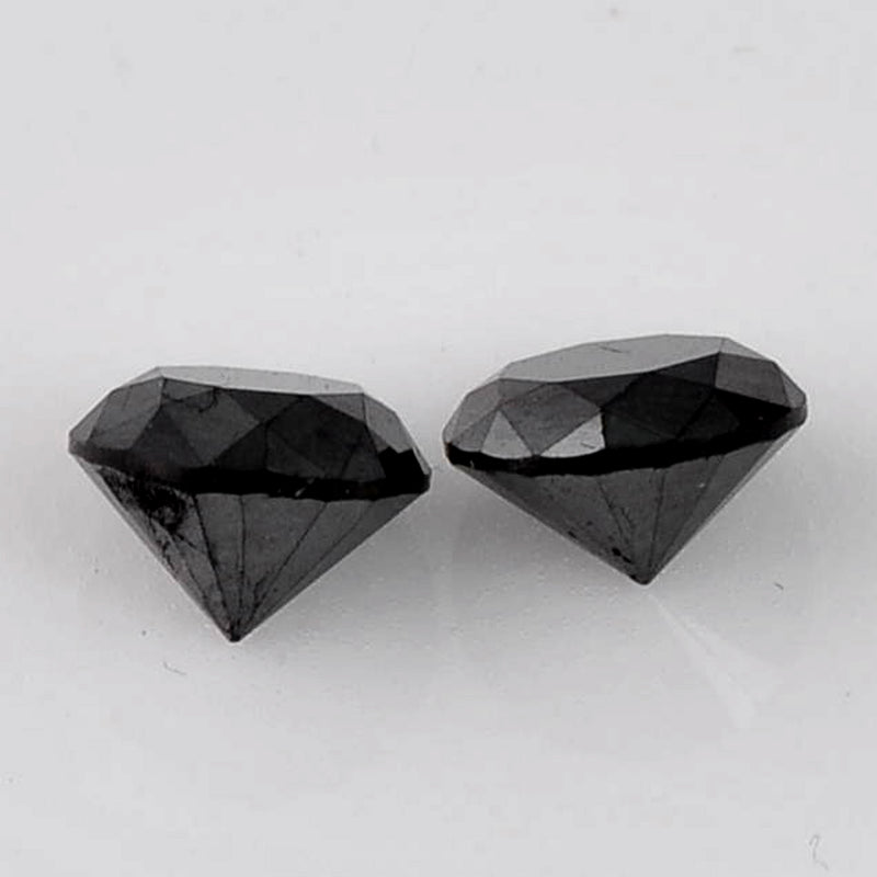 1.64 Carat Brilliant Round Fancy Black Diamonds-AIG Certified