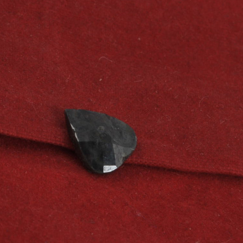 0.96 Carat Rose Cut Pear Black Diamond