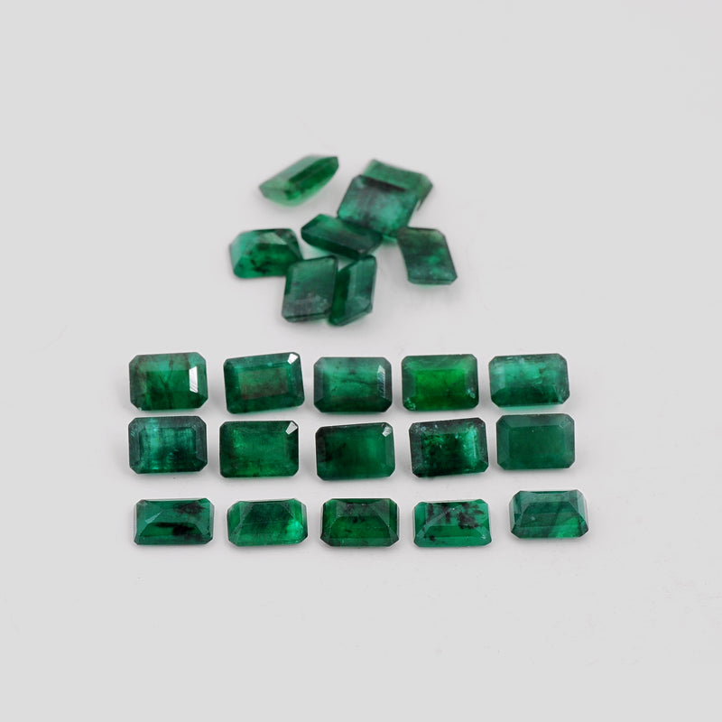 23 pcs Emerald  - 22.24 ct - Octagon - Green - Transparent