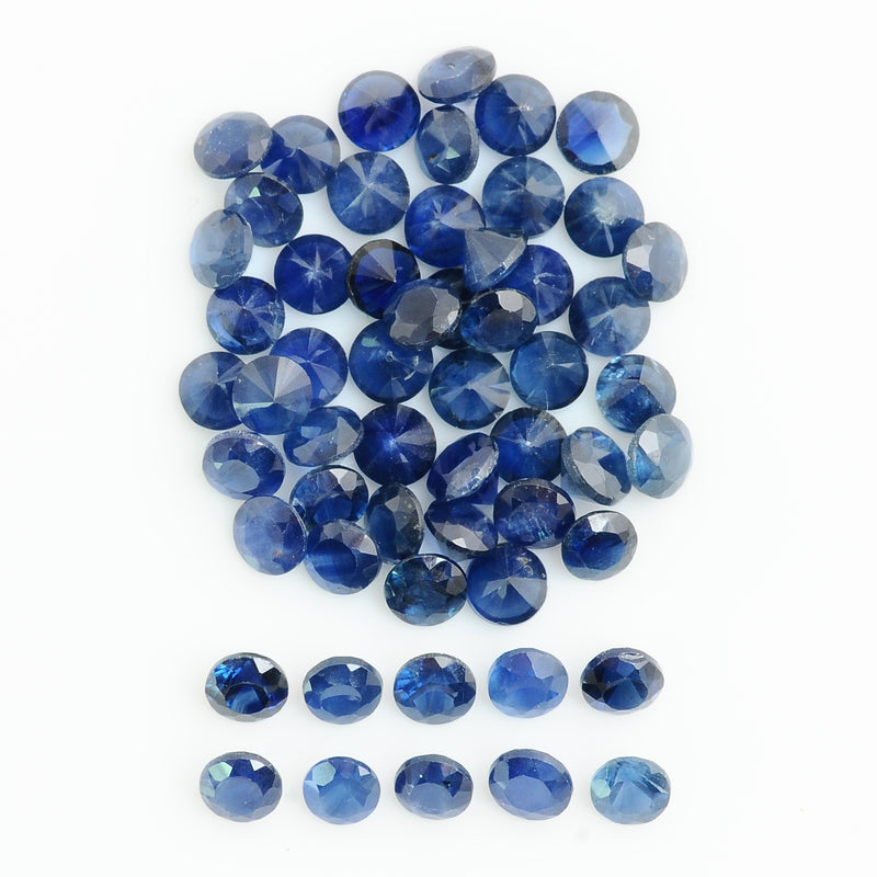 56 pcs Sapphire  - 8.33 ct - ROUND - Blue