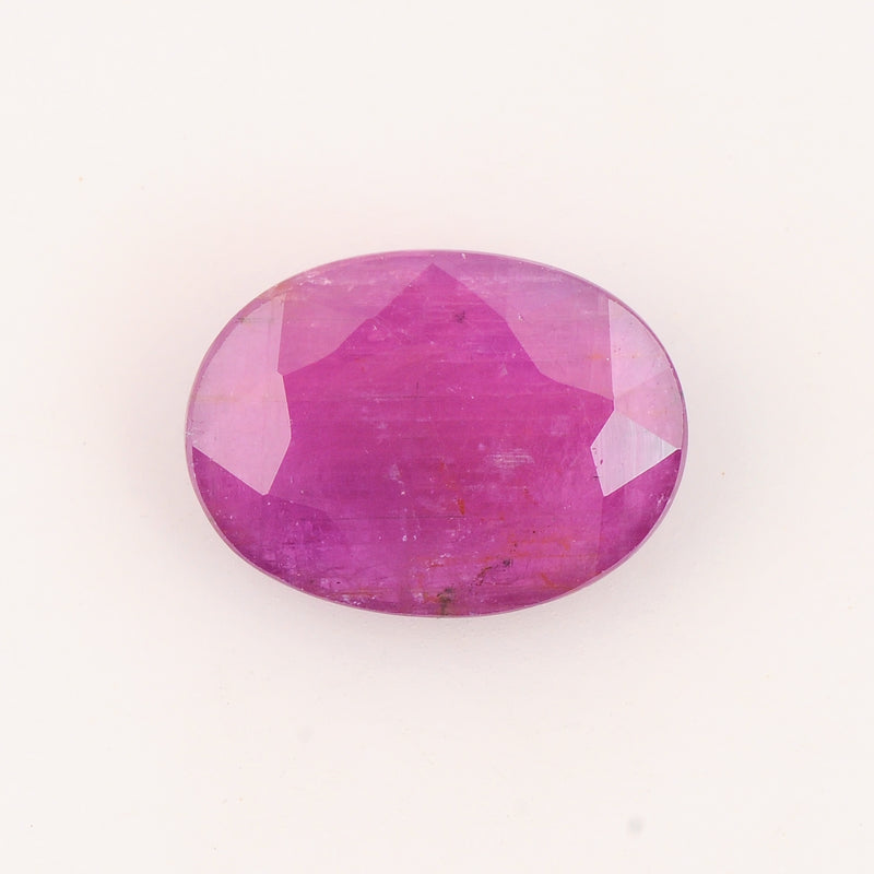 1 pcs Ruby  - 6.55 ct - Oval - Reddish Purple
