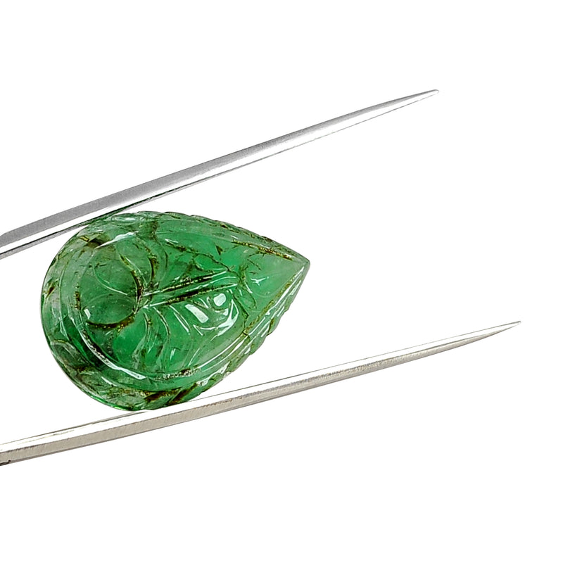 27.25 Carat Green Color Pear Emerald Gemstone