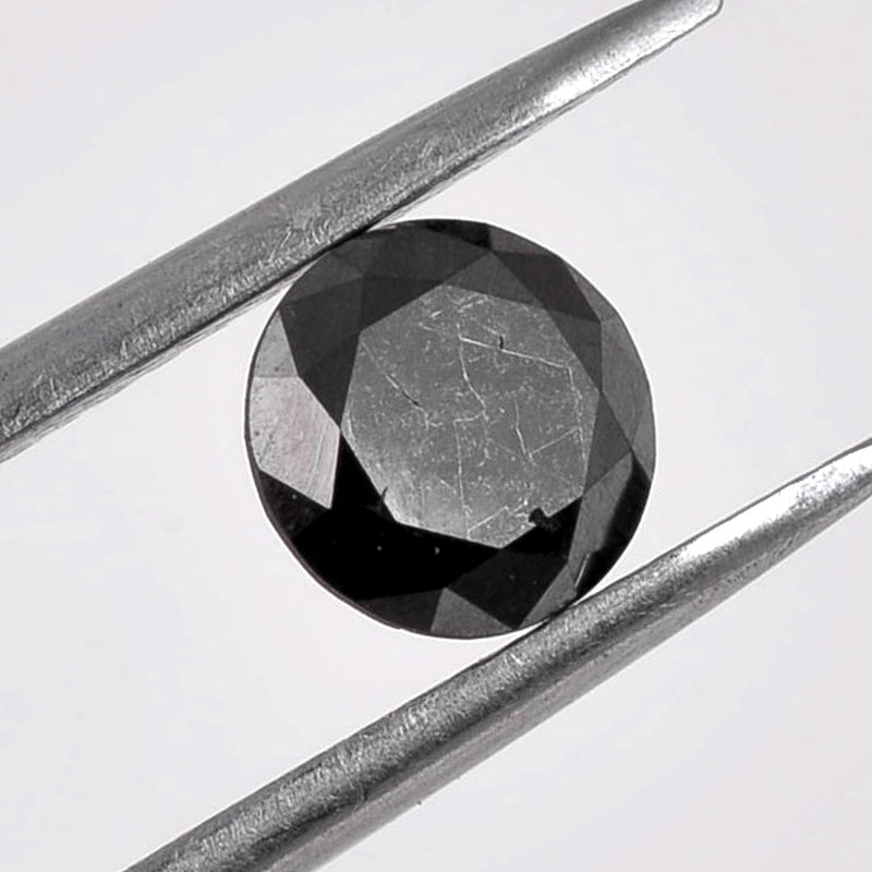0.92 Carat Brilliant Round Fancy Black Diamond-AIG Certified