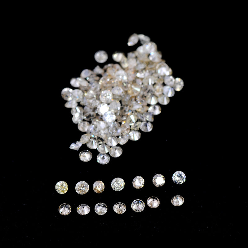 Round Mix Very Light to Light Brown - Yellow Color Diamond 3.00 Carat - AIG Certified